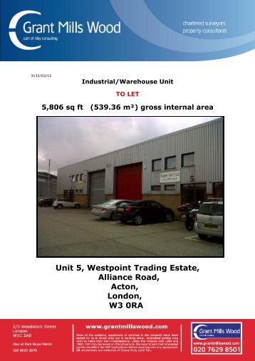 Unit 5, Westpoint Trading Estate, Alliance Road ... - Grant Mills Wood