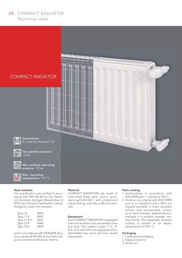 Technical information compact radiators - Vogelundnoot.com