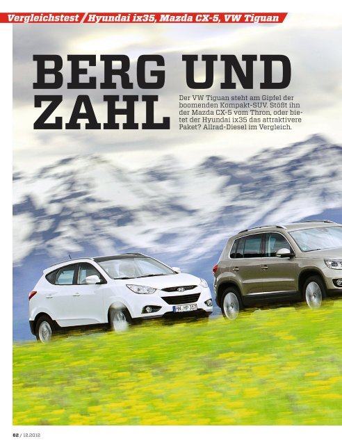 Vergleichstest Hyundai ix35, Mazda CX-5, VW  - Volkswagen AG