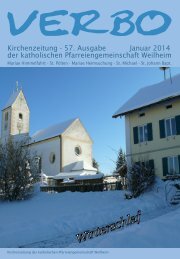 VERBO-Januar 2014 - Katholische Pfarreiengemeinschaft Weilheim