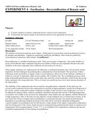 EXPERIMENT 4 â Recrystallization of Benzoic Acid