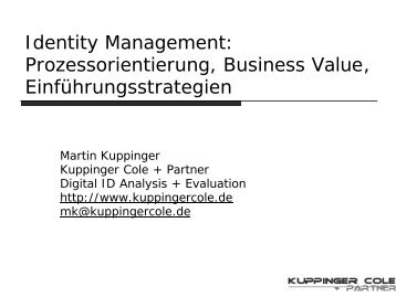 Business Value des Identity Management - usp MarCom