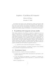 Logistica - Il problema del trasporto