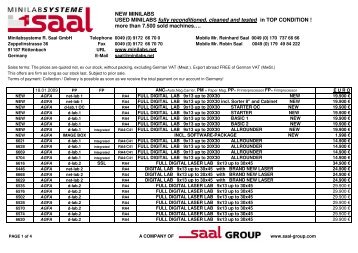 Preisliste Kunden 2008 ab Jan´09 - Saal Group