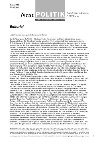 Editorial - Neue Politik