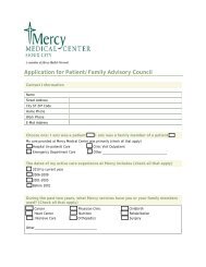 Application for Patient/Family Advisory Council - Mercy Medical ...