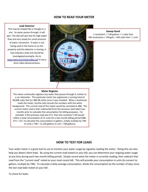 HOW TO READ YOUR METER - Helix Water District