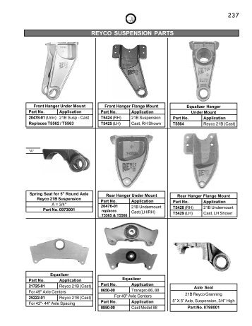 Reyco, Fruehauf, Misc., Suspension Parts - New Life