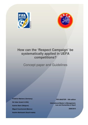 How can the 'Respect Campaign' - FIFA/CIES International ...