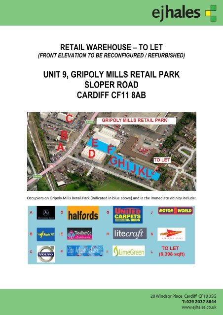 unit 9, gripoly mills retail park sloper road cardiff cf11 8ab - EJ Hales
