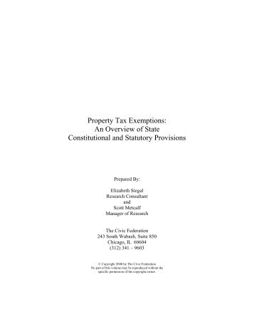 Property Tax Exemptions - The Civic Federation