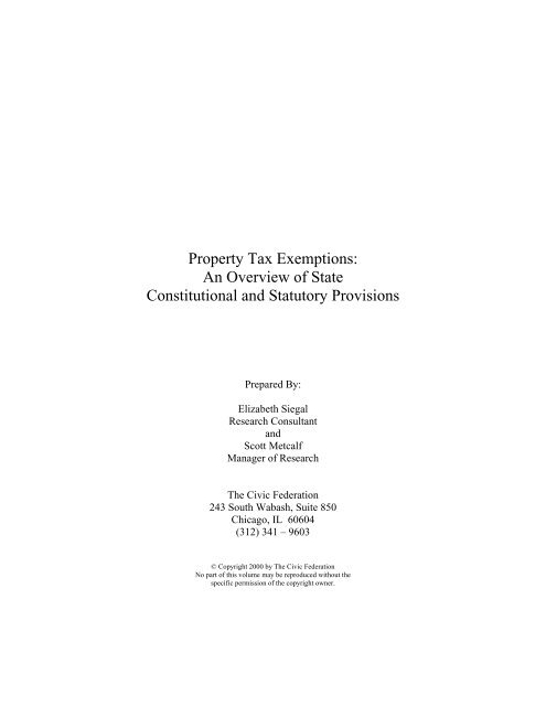 Property Tax Exemptions - The Civic Federation