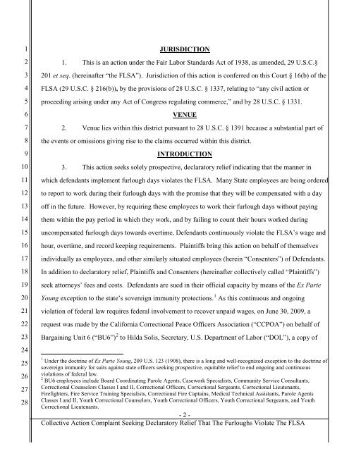 1 - Collective Action Complaint Seeking Declaratory Relief That The ...