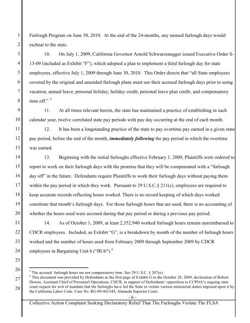 1 - Collective Action Complaint Seeking Declaratory Relief That The ...