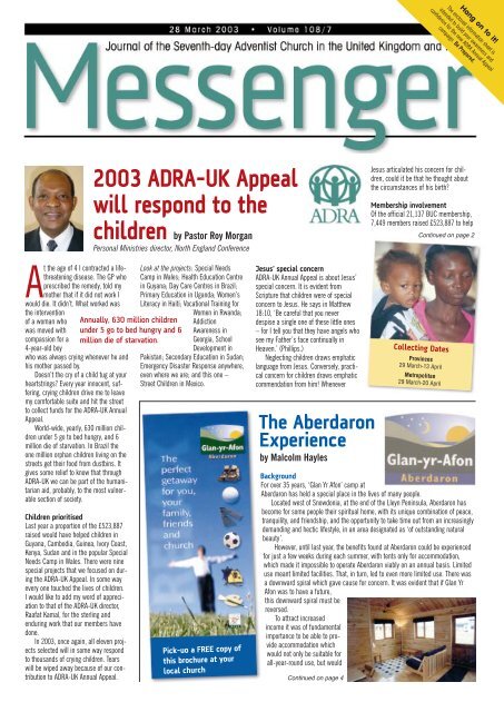 2003 ADRA-UK Appeal will respond to the - BUC News