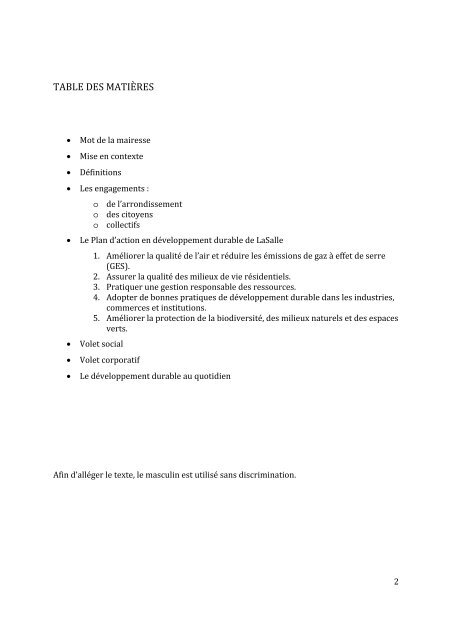 Le Pacte vert Plan d'action de LaSalle en dÃ©veloppement ... - Accueil