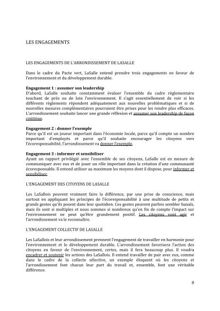 Le Pacte vert Plan d'action de LaSalle en dÃ©veloppement ... - Accueil