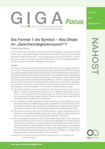 Die Formel 1 als Symbol – Abu Dhabi im „Geschwindigkeitsrausch“?