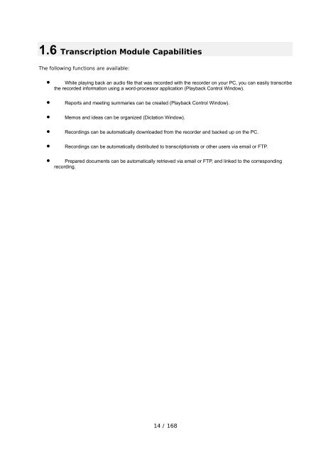 DSS Player Pro R5 Transcription Module Reference Manual - Sommer