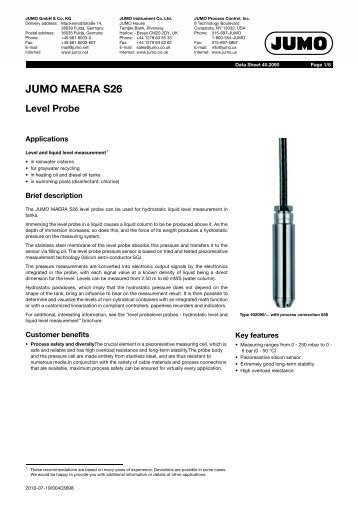 JUMO MAERA S26 Level Probe