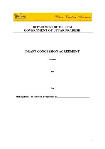 Draft Concession Agreement - Uttar Pradesh Tourism