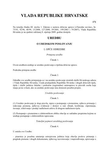 Uredba o uredskom poslovanju - Hrvatski drÅ¾avni arhiv
