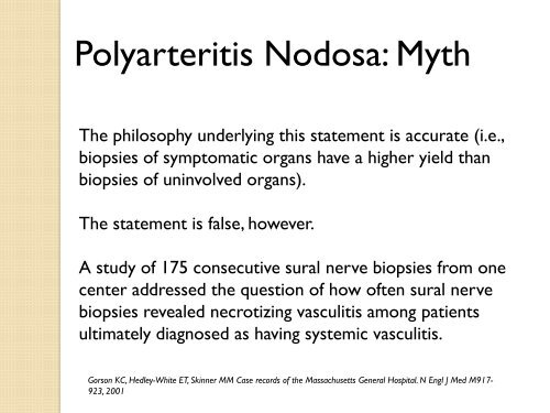 Clinical Pearls and Myths in Vasculitis