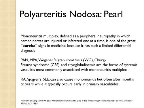 Clinical Pearls and Myths in Vasculitis