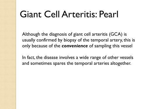 Clinical Pearls and Myths in Vasculitis