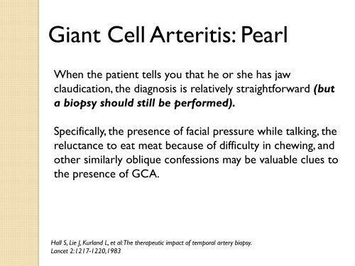 Clinical Pearls and Myths in Vasculitis