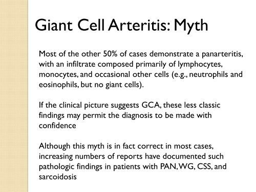 Clinical Pearls and Myths in Vasculitis