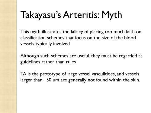 Clinical Pearls and Myths in Vasculitis