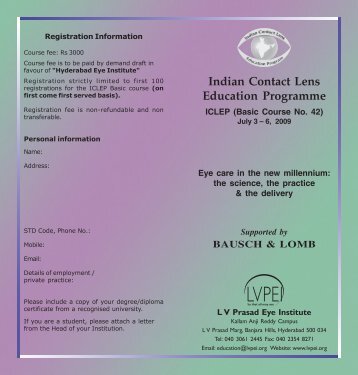 ICLEP Brochure (2009).pdf - LV Prasad Eye Institute