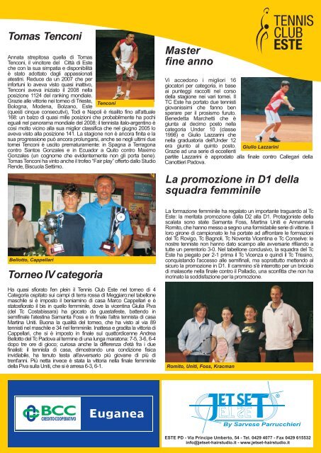 2008 un'ottima annata! - Tennis Club Este