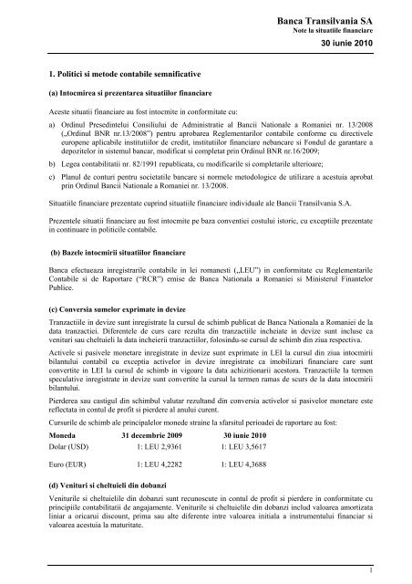Note explicative (.pdf) - Banca Transilvania