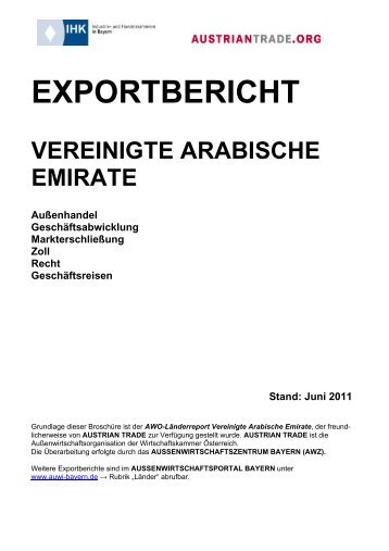 Exportbericht VAE - Aussenwirtschaftsportal Bayern