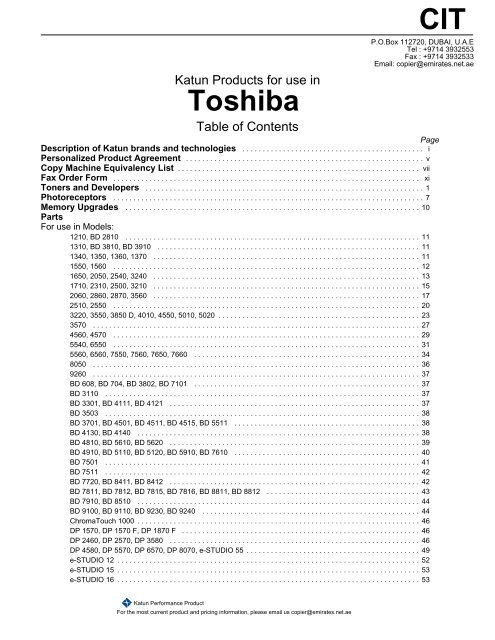 Toshiba - Copier International Trading