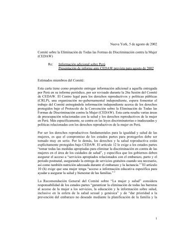 Carta Sombra: Peru_CEDAW_2002_Espanol (PDF, 0.2 MB)