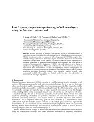 Low frequency impedance spectroscopy of cell monolayers using ...