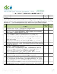 LARGE PROJECT MINIMUM SUBMISSION CHECKLIST - DC Water