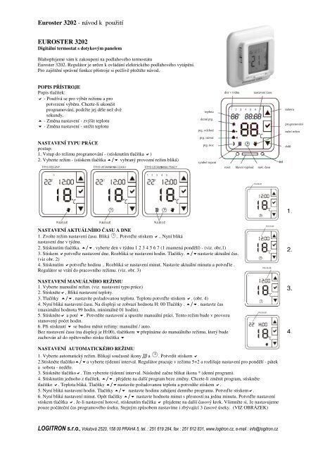 Euroster 3202 - nÃ¡vod k pouÅ¾itÃ­ EUROSTER 3202 1. 2. 3. 4. - Logitron