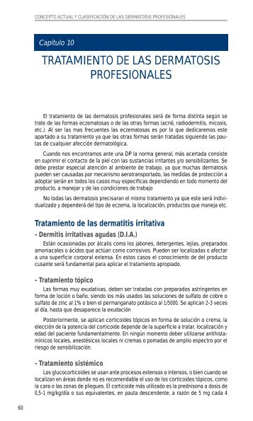 Tratamiento de las dermatosis profesionales - PIEL-L Latinoamericana