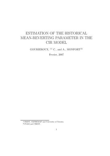 estimation of the historical mean-reverting parameter in the cir model
