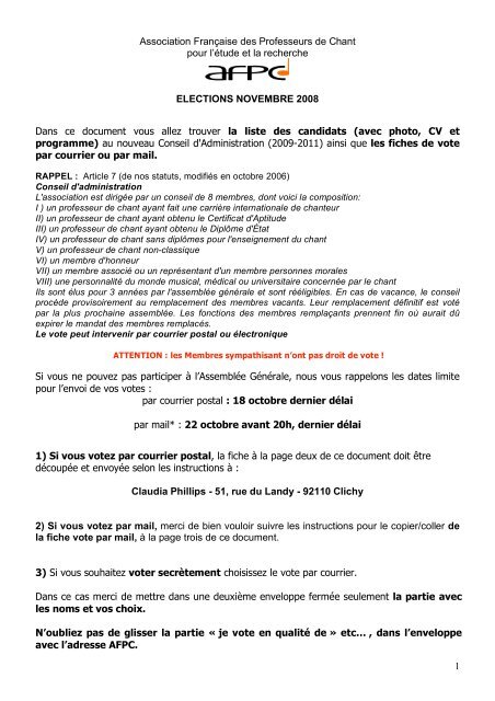 ELECTIONS du CONSEIL d'ADMINISTRATION (2008 ... - Index of