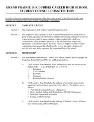 Student Council Constitution - Grand Prairie Independent School ...