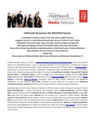 Tafelmusik Announces the 2013/2014 Season: