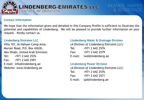 Lindenberg Emirates Company Profile