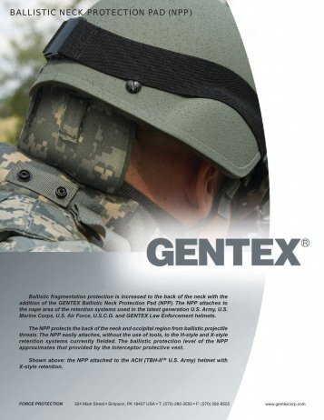BALLISTIC NECK PROTECTION PAD (NPP) - Gentex Corporation