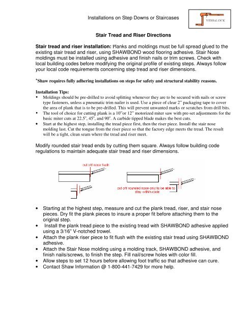 Step And Riser Directions Shaw Floors