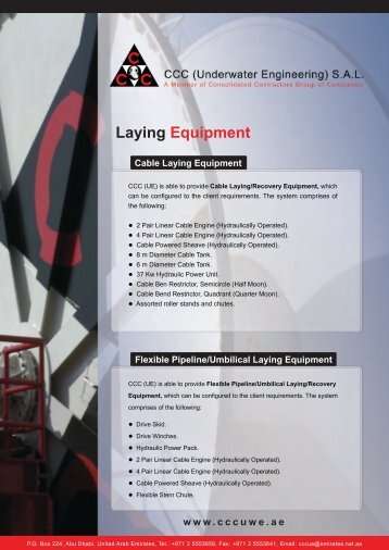 Laying Equipment - CCC (Underwater Engineering)